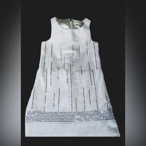 The Children’s Place Size 5 White Sleeveless Dress, Silver Sequins, Christmas